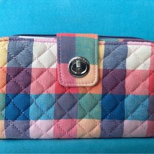 Vera Bradley Plaid Turnlock Wallet
